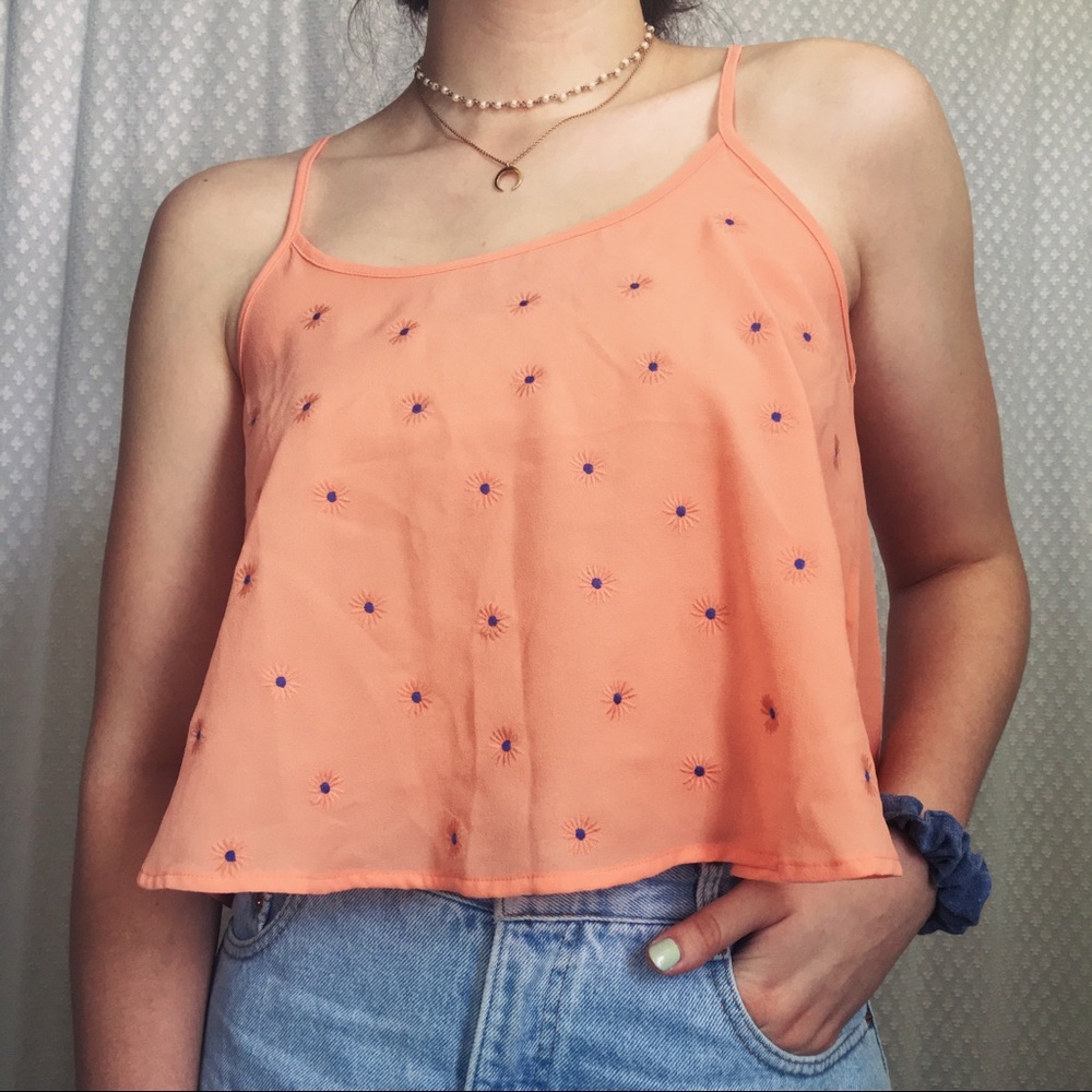 PACSUN Peach Strappy crop tank top